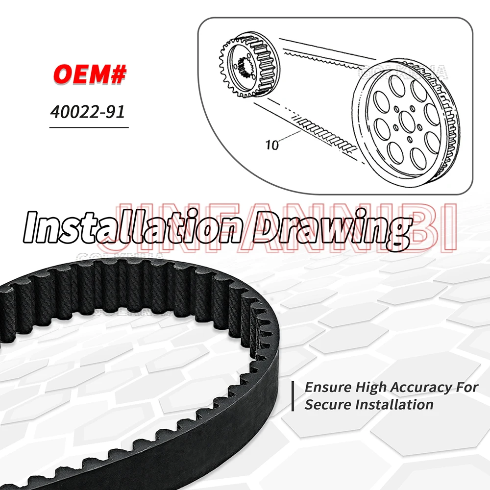 For Harley-Davidson 1991-2003 Sportster Series all models, 128T, 1 1/8 Inch Width Drive Belt Replace 40022-91
