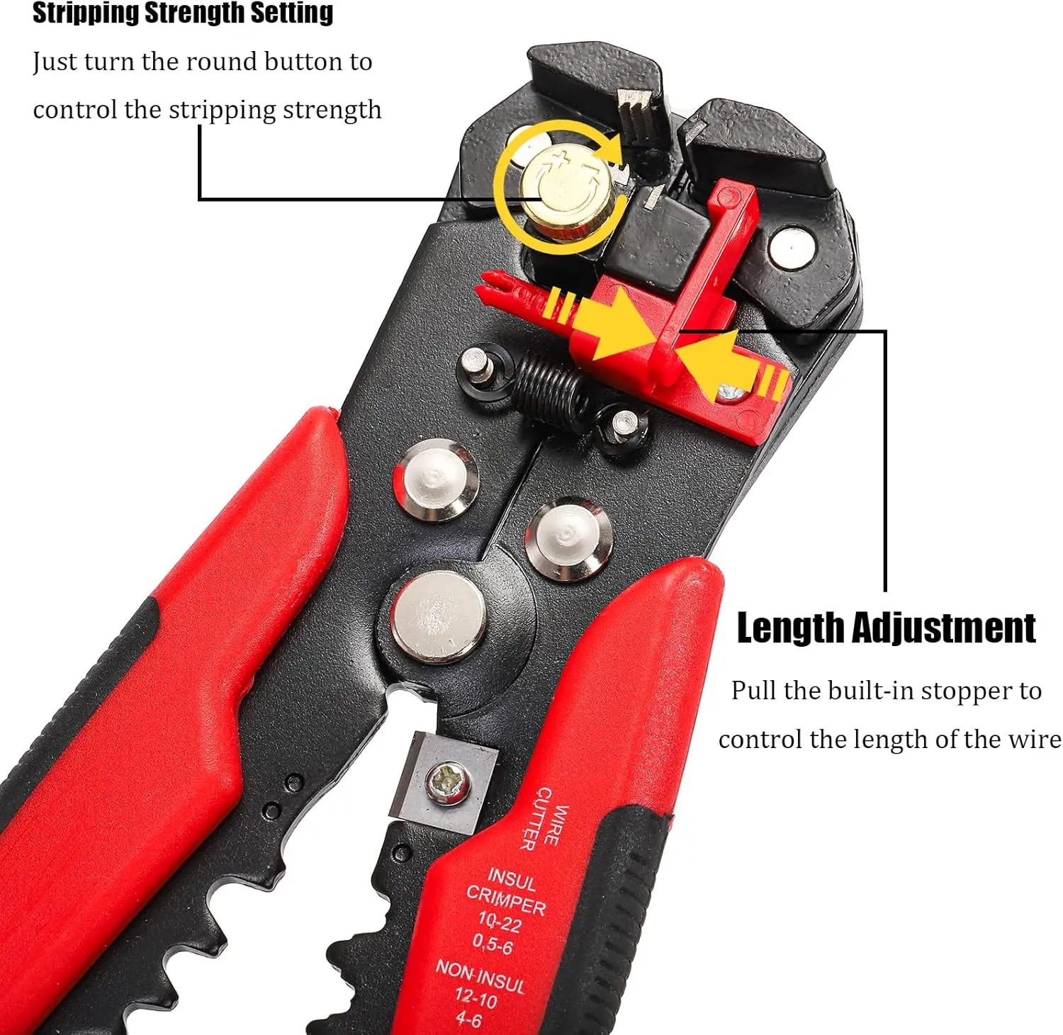 Self-Adjusting Wire Stripper Cutter,3 in 1 Wire Stripping Tools,for Electrical Wire Stripping,Cable Cutting,Crimping Tool