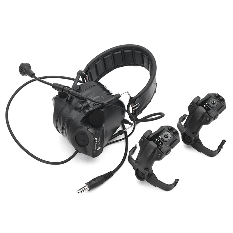 New FCS-TACTICAL ComtacIII Headset Noise Reduction Tactical Headphone Earmuffs Shooting Protector for Walkie-Talkie PTT Radio