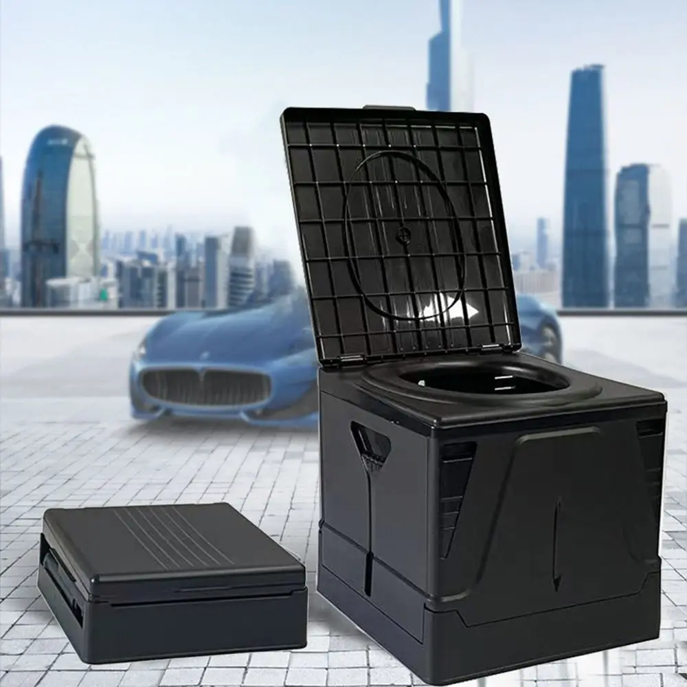 

Outdoor Seat Multifunctional Folding Camping Toilet Easy To Use with Cover Portable Potty Durable Outdoor Reusable Toilet Travel