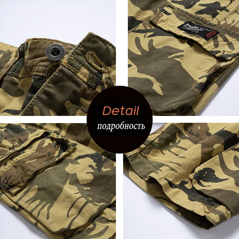 2022 Summer New Camouflage Tactical Cargo Shorts Men Khaki Jogger Military Cargo Shorts Men Cotton Casual Loose Camo Men Shorts