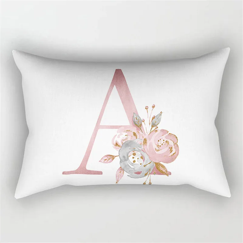 30x50CM Polyester Pink Letter Cushion Cover  Pillowcase Sofa Cushions Decorative Throw Pillows  Home  Pillowcases