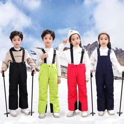 Waterproof Sport Girl Snow Pants Warm Boy Ski Trousers Winter Outdoor Children Overalls Windproof Mountain Kids Jumpsuit Clothes