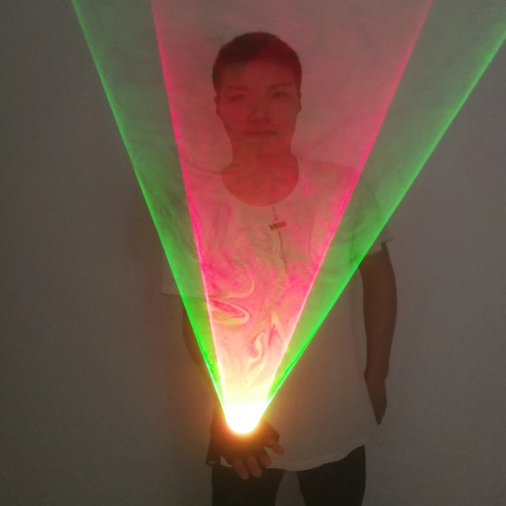 Green Red Auto Rotating Laser Finger Lamp LED Whirlwind Tunnel Effect Lighting Stick for Performance Stage Lighting And Clothing