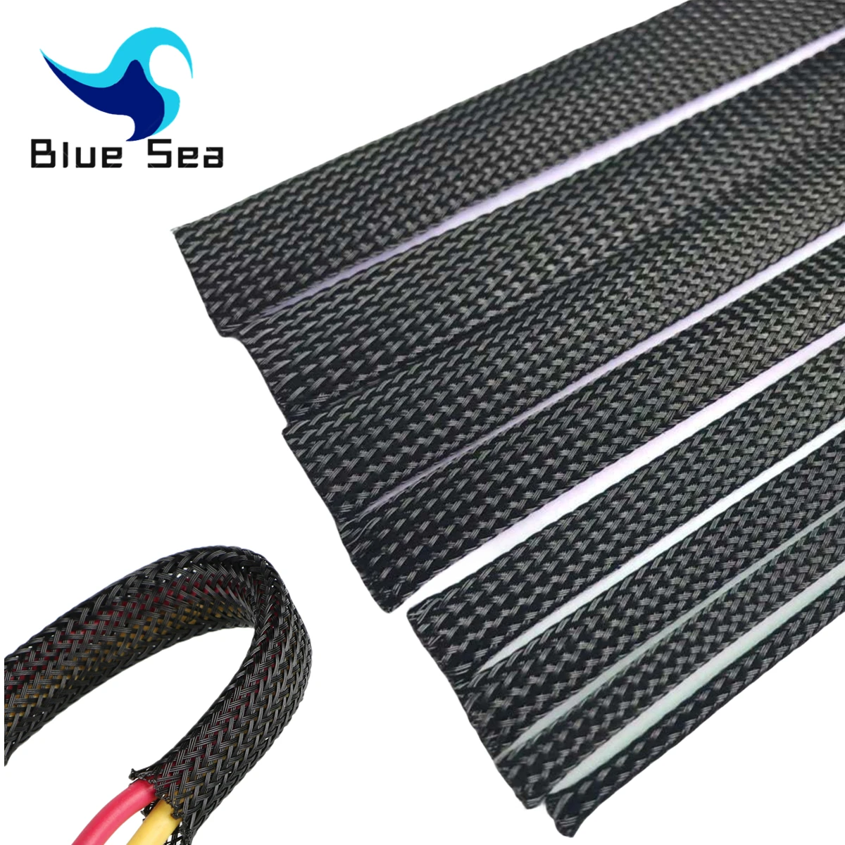 1/5/10/50/100M Black Insulated Braid Sleeving 4/6/8/10/12/14/20/25/30/35mm Tight PET Wire Cable Gland Protection Cable Sleeve