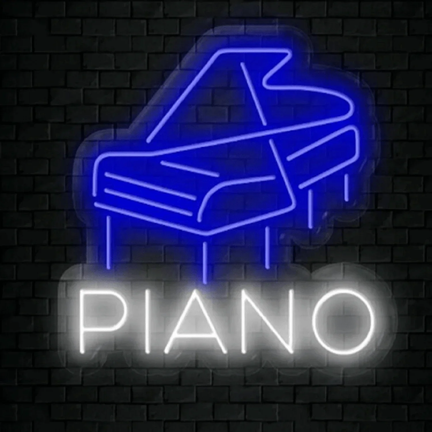 Grand Piano Neon Sign Dimmable LED Neon Light for Music Studio Piano Room Jazz Bar Lounge Musician Bedroom Concert Wall Decor