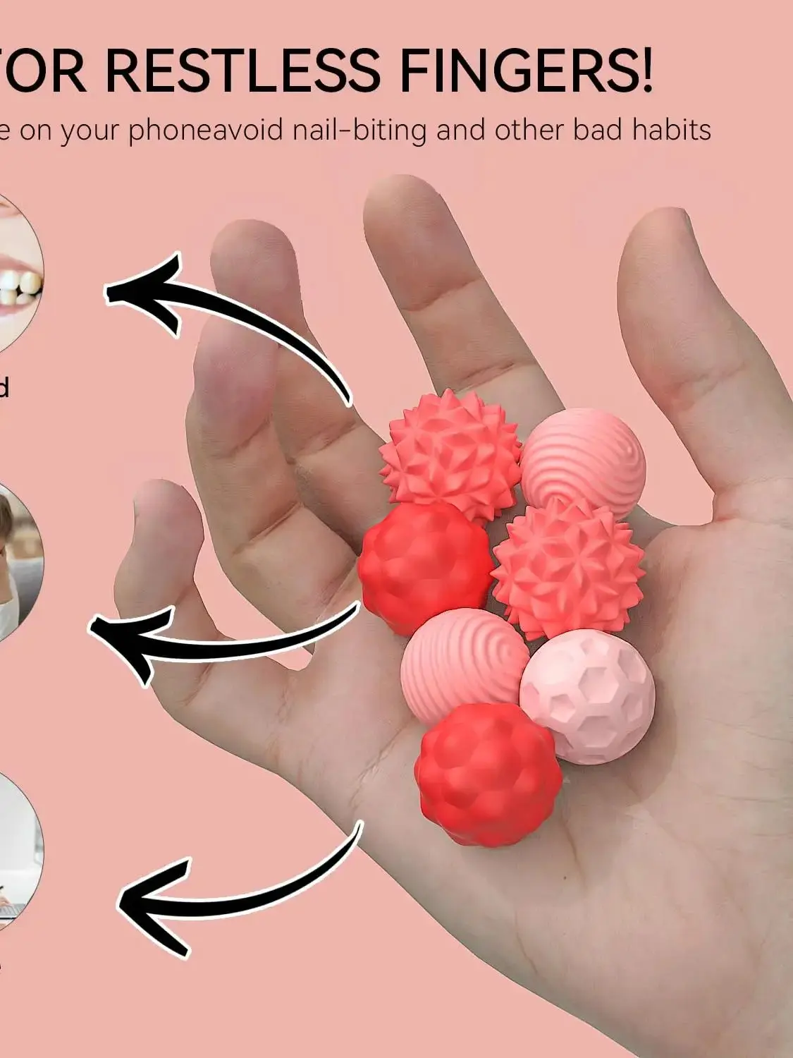 8 ชิ้น Magnetic Sensory Fidget Ball ของเล่นดึงดูดลูกบอลความเครียดพร้อมเปลือกซิลิโคนสําหรับผู้ใหญ่และวัยรุ่น