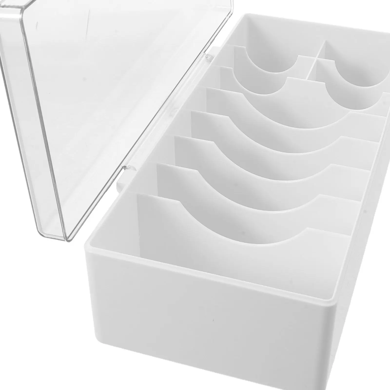 Large Capacity Acrylic Eyelash Extension Organizer Separated Compartments Flip Lid Storage Box for Cotton Swabs Pads Lash
