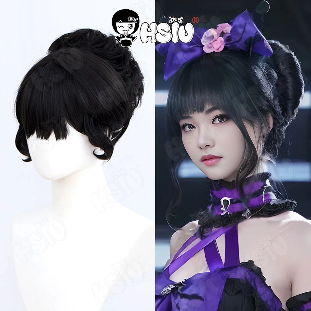 

Identity V Marie Cosplay Wig HSIU 30CM short black hair Heat Resistant Synthetic Wig+Wig cap Game Identity V cosplay Wig