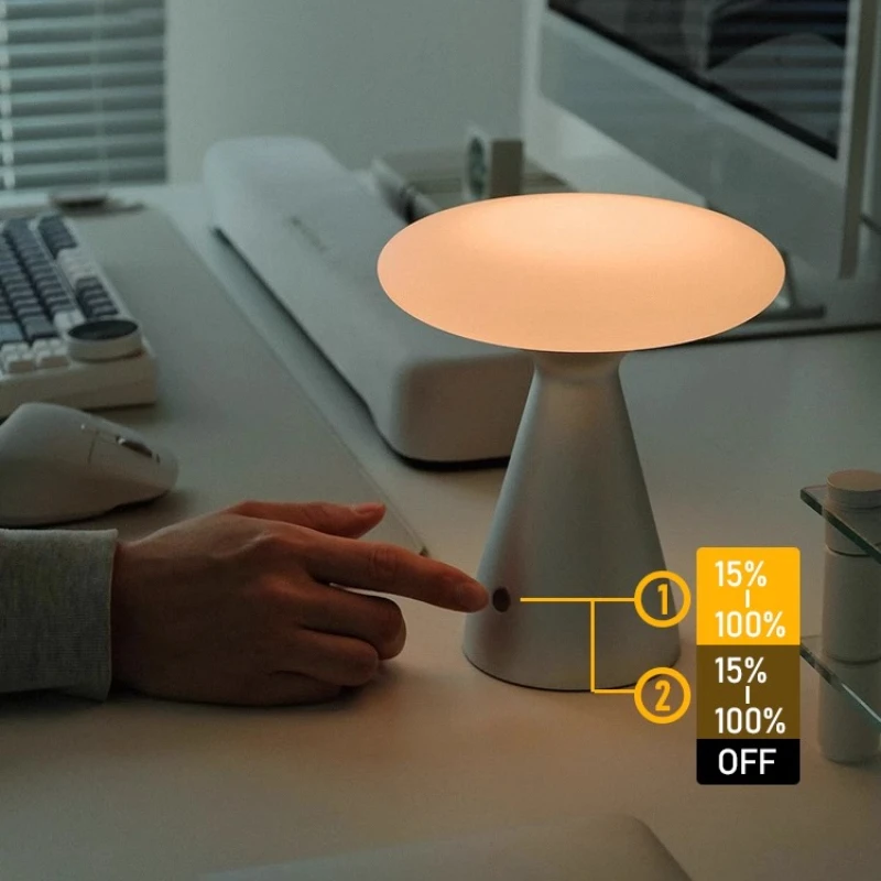 Danish Portable Charging Table Lamp with Touch Switch Atmosphere LED Marble Desk Lights Living Room Bedroom Bedside Study Cafe