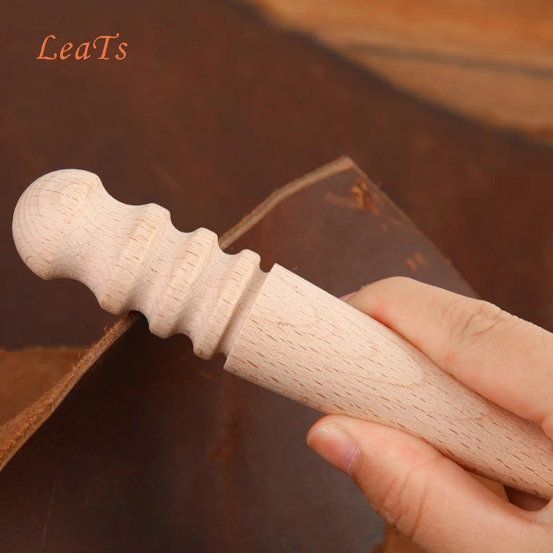 Wood Leather Edge Burnisher Leather Polished Grinding Set Smooth Grooves Leather Edge Slicker Leathercraft Tools