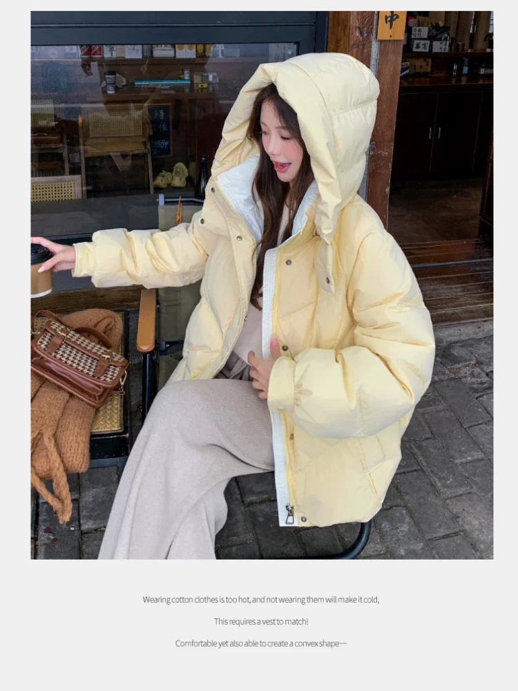 Korean Fashion Coat Women Winter Puffer Jacket Hooded Warm Short Cotton Parks Students Clothes