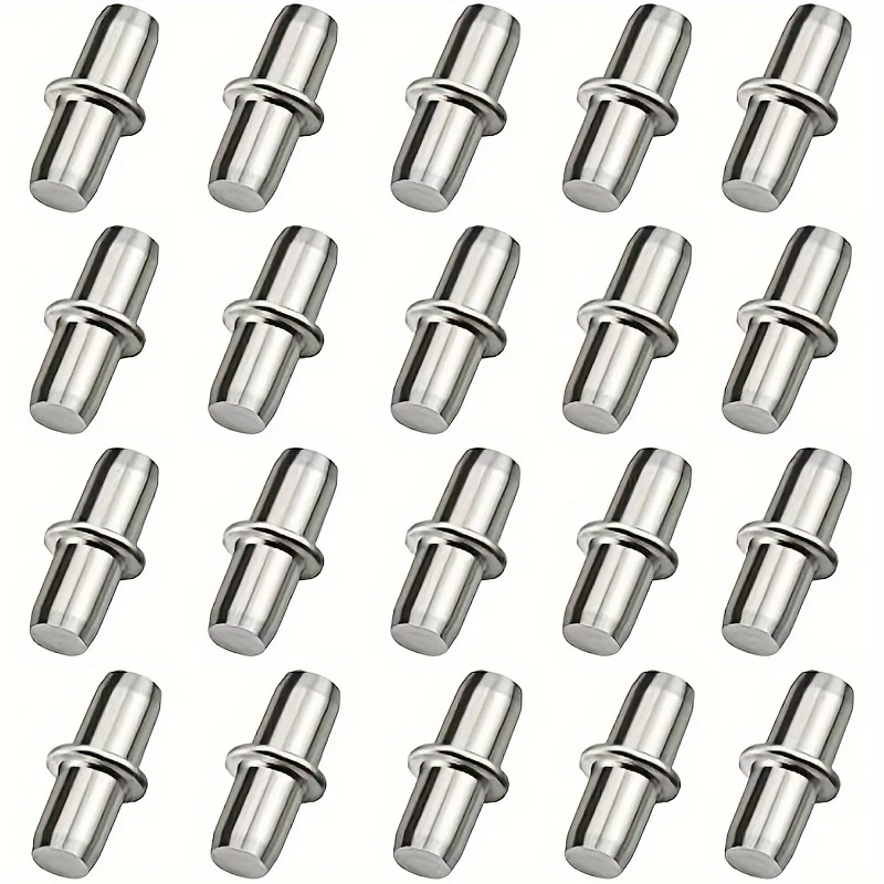 20pcs Nickel Plated 5mm Shelf Brackets - Durable Metal Furniture Supports, for Shelves, Cabinets, Shelf Brackets for Furniture