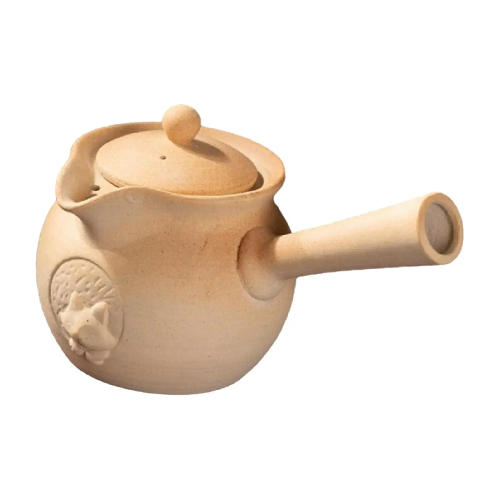 Ceramic Teapot with Side Handle Chinese Traditional for Boiling Hot Water Tea Maker Kettle for Household Hotel Hiking Outdoor