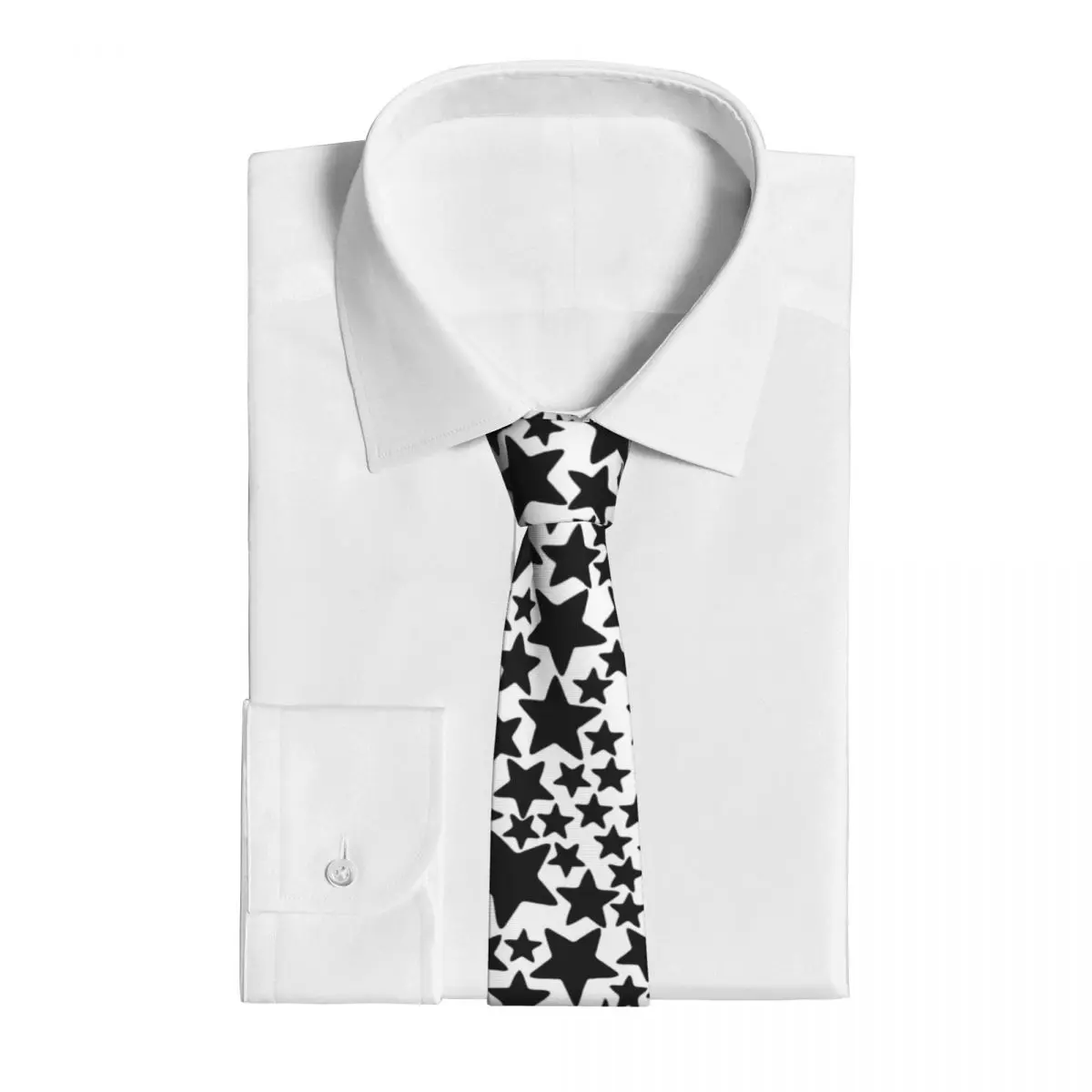 Corbatas de estrella de cinco puntas para hombre, corbata de cuello ancho de 8 cm de poliéster Delgado, accesorios de boda y oficina