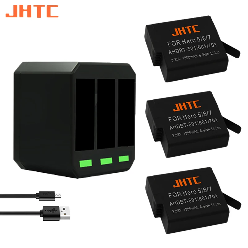 

JHTC 1800mah Battery For Gopro Hero 5 Gopro Hero 6 Gopro Hero 7 Black Battery Charger Sports Camera Accessories