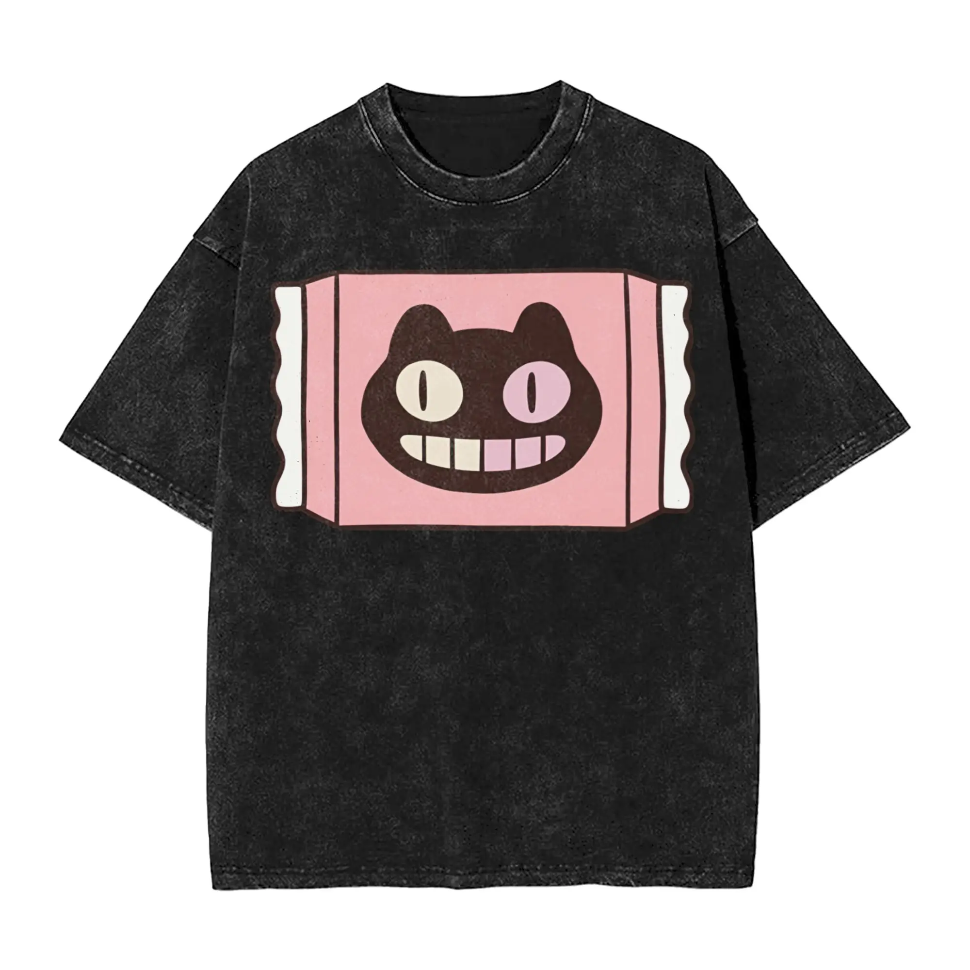 Cookie Cat from Stevens Universes T Shirt Hip Hop Washed 100% Cotton Harajuku T-Shirt Vintage for Men Tops Streetwear Tee Shirt