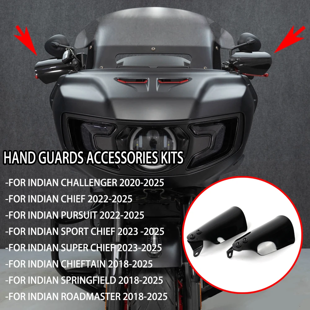 

Motorcycle Accessories Handguards Protector Hand Shield Cover Kits NEW For Indian Chief Challenger Chieftain Pursuit 2022-2025