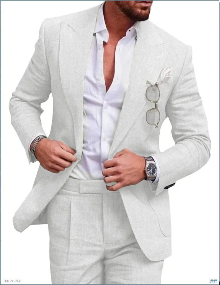 10274 Men's two piece printed groom and groomsmen suits