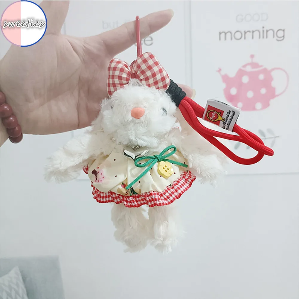 لطيف لوب الأذن أرنب أفخم دمية المفاتيح فتاة حقيبة أرنب ألعاب من نسيج مخملي قلادة #6