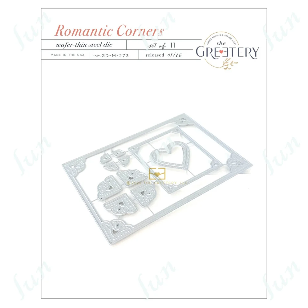 

Romantic Corners Die Cutting Dies Valentine Embossing Scrapbook Papercutting Greeting Cards Knife Mold Decorative Crafts