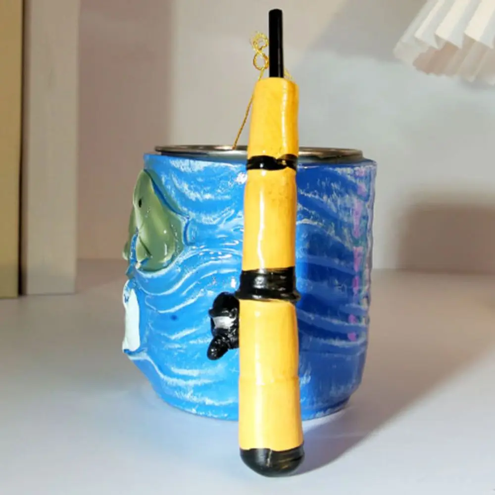 100ml Fisherman Theme Mug Multi-function Comfort Grip Fishing Rod Handle Mug Decorative Mug Easy To Hold Resin Mug