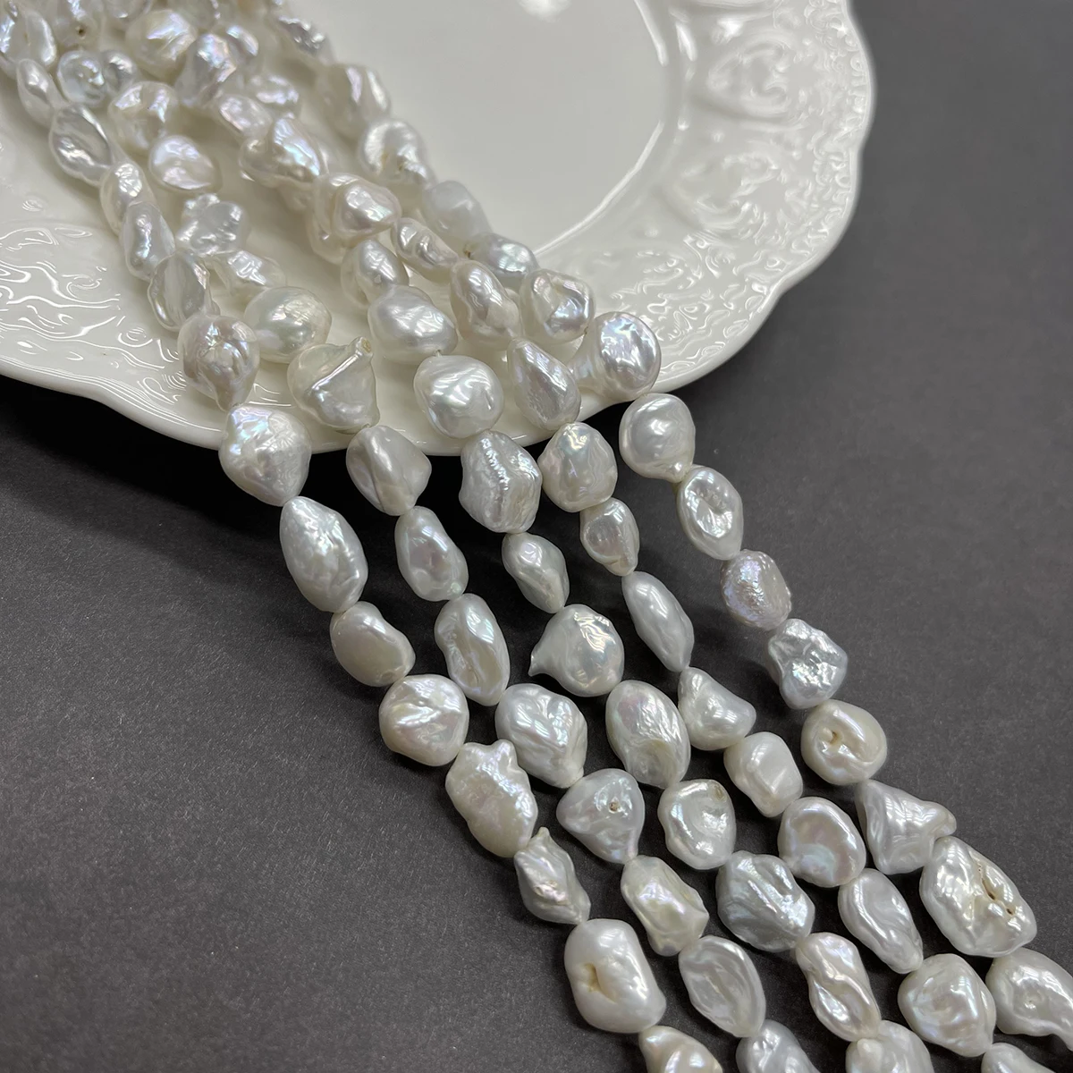 DIY-Kiesperlen, natürliche Süßwasser-Weißperlen für die Schmuckherstellung, DIY-Halsketten, Armbänder, Ketten, Ohrringe, Accessoires – Detail 1