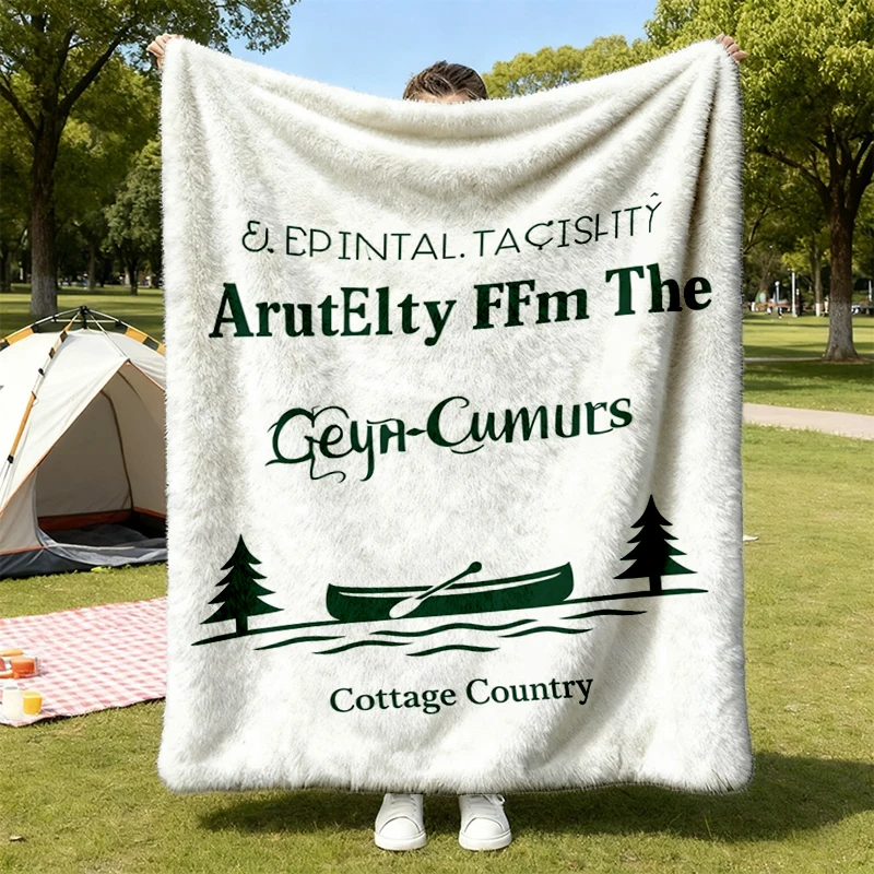 Mentally I'm At The Cottage Flannel Blanket, Cottage Country Flannel Throw, Lake Weekend