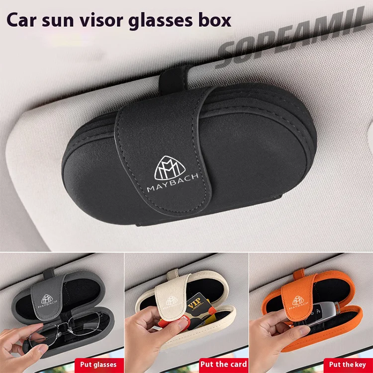 

Car Suede Sunglasses Storage Box Visor Glasses Clip Mercedes Benz Maybach S Class S450 S480 S500 S560 S580 S600 GLS480 GLS600