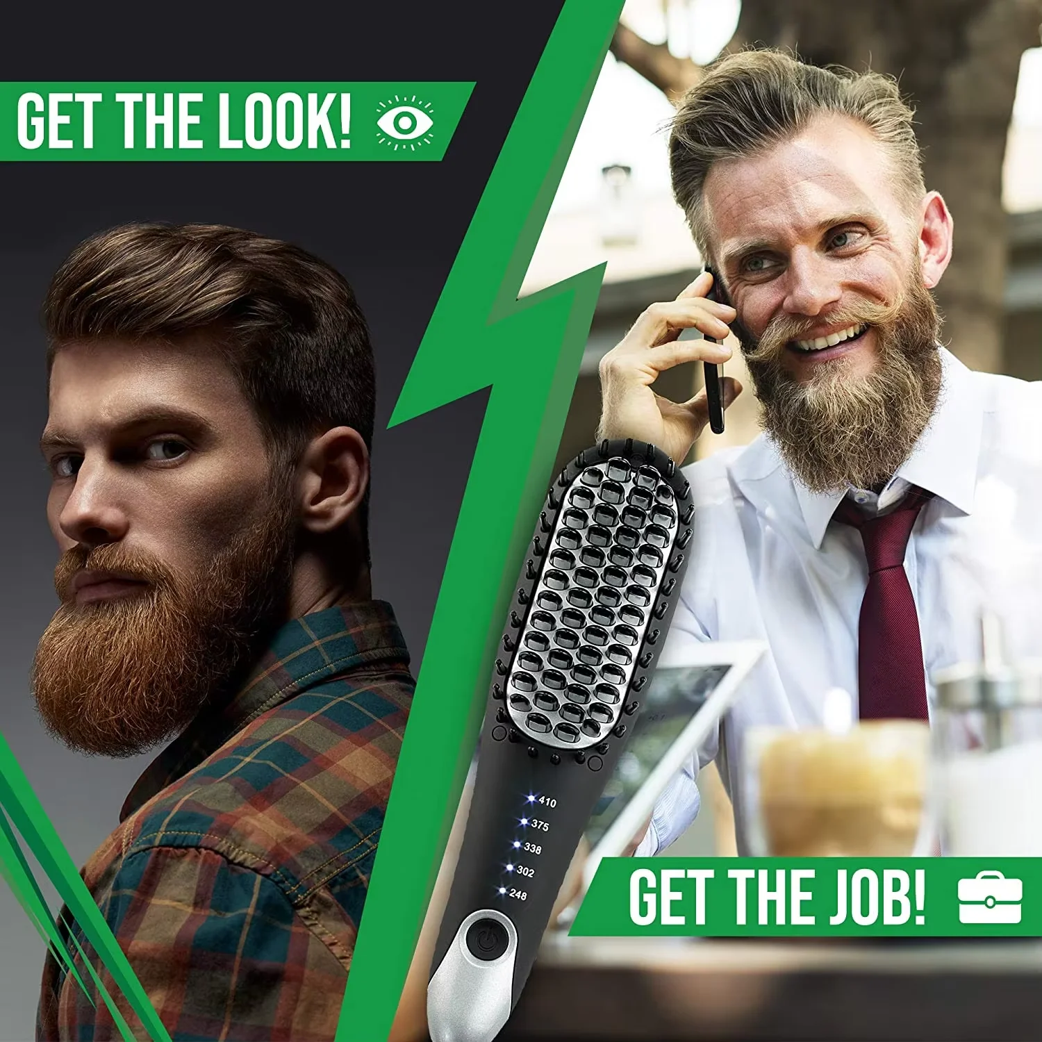 Electric Hair Machine Beard Hair Straightener Brush Iron Straightener Mini Hot Air Comb Wet and Dry Beard Straightener