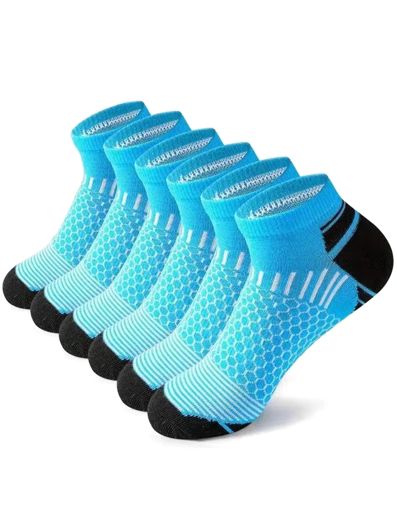 6/12 Paar Herren-Kurz-Sportsocken - Feuchtigkeitsableitend, Atmungsaktiv, Ganzjahres-Sportsocken – Detail 7