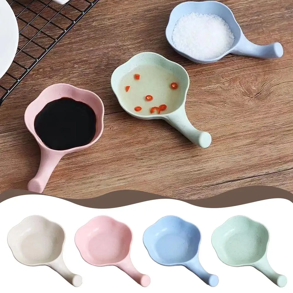 1pc Mini Cuenco para Condimentos Platón Pequeño Para Condimentos Paja Trigo Multiusos Vinagre Platón Para Condimentos Aperitivos