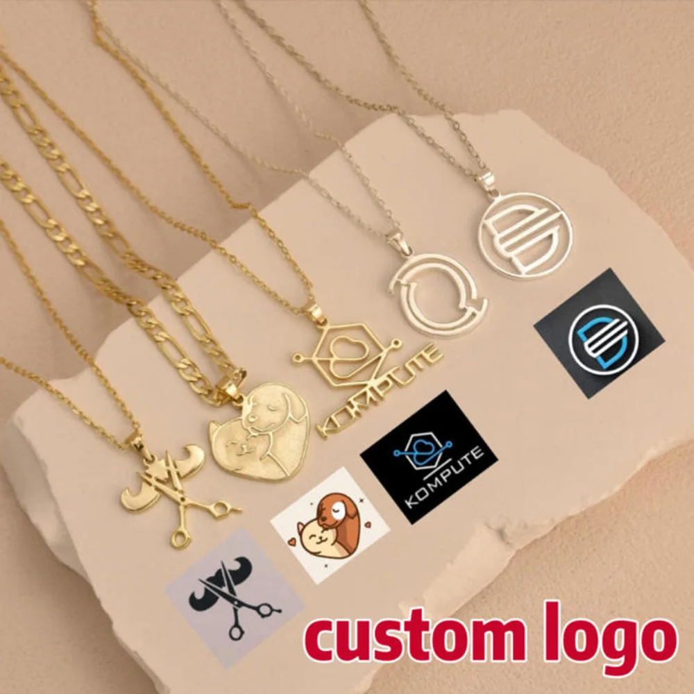 Customize Various Patterned Necklaces, Personalized Stainless Steel Jewelry Company Badge Necklaces, Women's Gift Jewelry