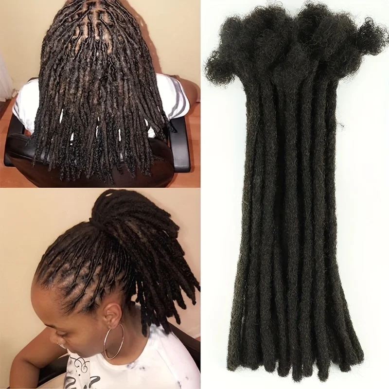 Loc 익스텐션 풀 핸드메이드 100% 인모 드레드록 익스텐션, 0.6cm, 8 인치 100 가닥