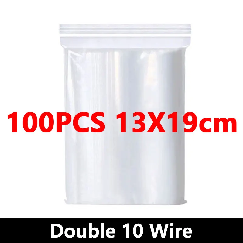 100pcs Thicken Zipper Sealed Bags Clear Plastic Storage Bag for Small Jewelry Food Packing Reclosable Plastic Ziplock Bags image 3