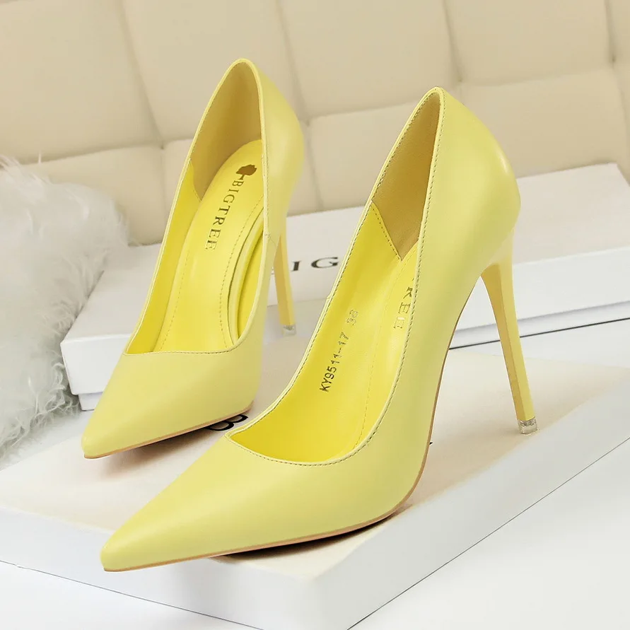 

Women Pumps Korean Edition Fashion Simple Women's Slim Super High Heels Shallow Mouth Pointed Sexy Single Shoes туфли женские