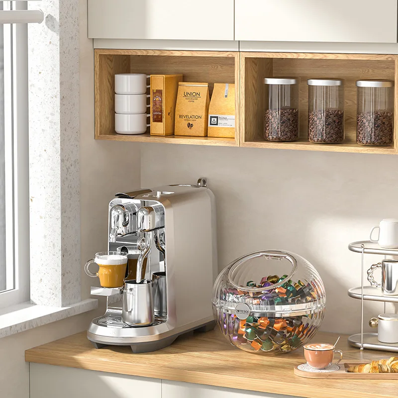 Organizador Grande de Cápsulas de Café Dolce Gusto para Nespresso, Cesta de Almacenamiento con Tapa, Accesorios para Café, 60 Tazas