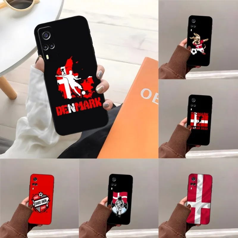 Denmark National Flag Phone Case For VIVO Y31 T1 Y33S Y21 Y76S Y74S Y73 X80 NEO5 IQOO Z6 9 NEO05S S12PRO Y26S V23 PRO Cover