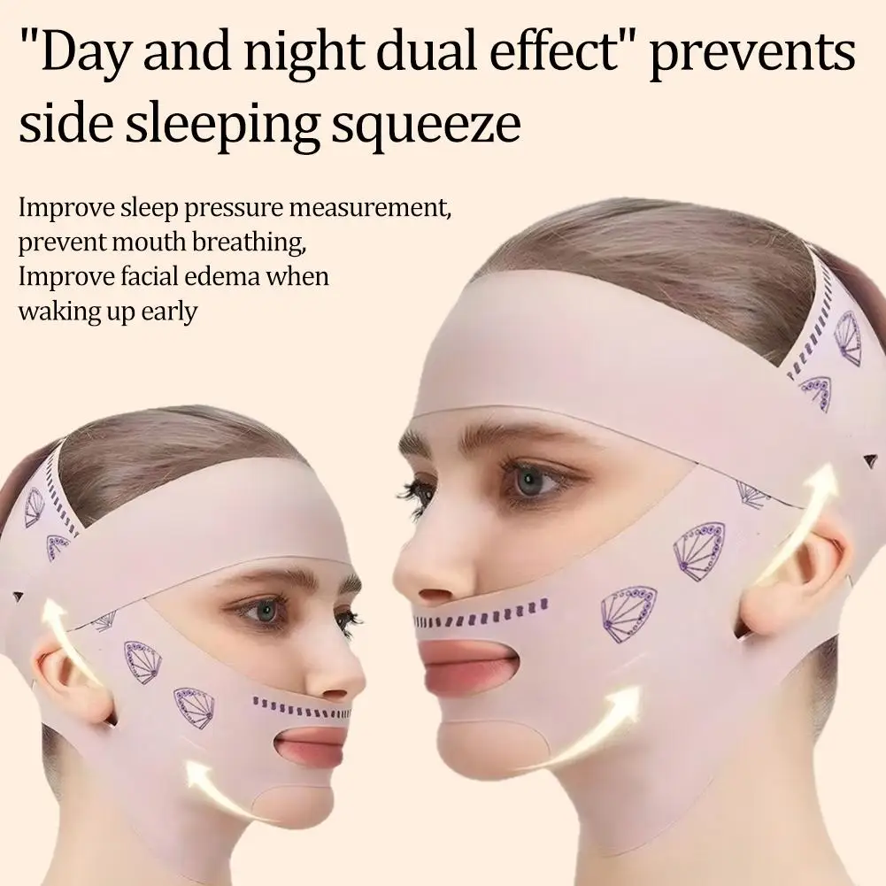 Vendaje adelgazante de doble cubierta, cinturón de Estiramiento Facial, línea en V, moldeador de cara, máscara para dormir, correa adelgazante Facial, cinturón de Estiramiento Facial, belleza