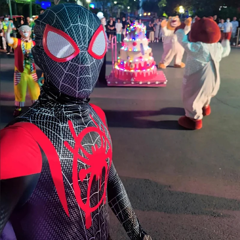 Anime Spiderman Miles Morales Cosplay Costume 3D Print Into The Verse Spider Man Halloween Zentai Bodysuit For Adult Kids