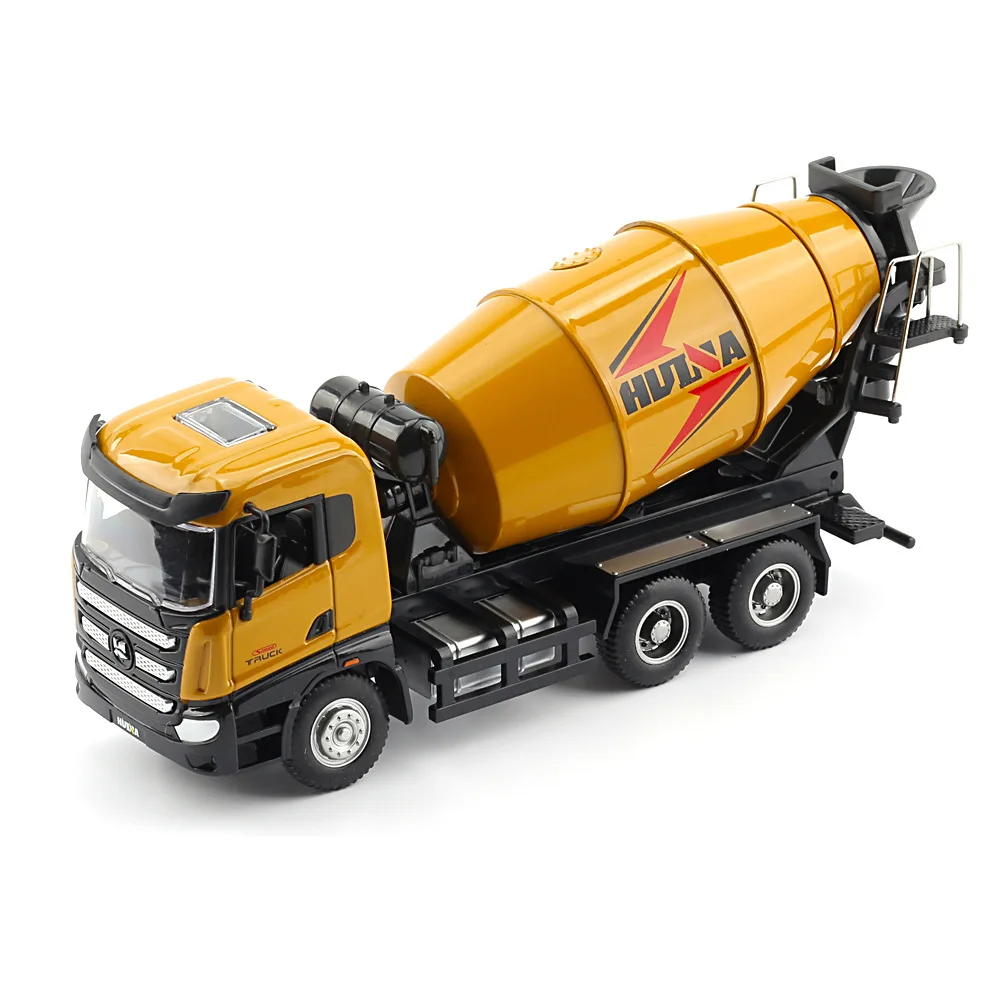 Huina Cars Trucks Model 1: 50 Engineering Vehicle Toys Simulation Alloy Loading Mixer Construction Truck Toy Model for Kids