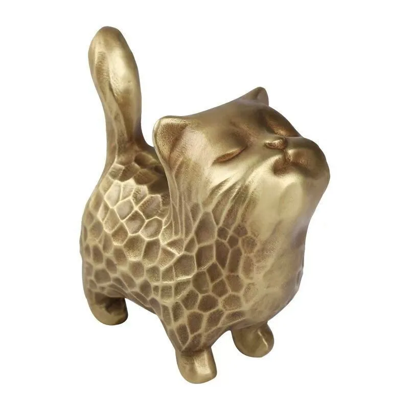 

Pure copper kitten, carrying handle, desktop ornament, decompression gift