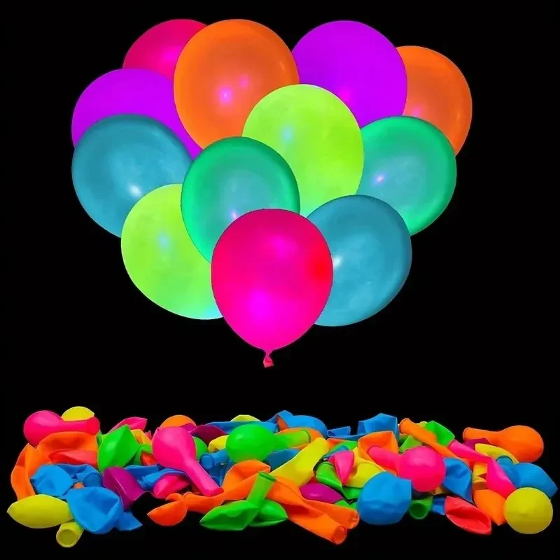 12 sztuk neonowe balony świecące wielokrotnego użytku świecące w ciemności balon neonowy blask balon imprezowy fluorescencyjne dekoracje na imprezę urodzinową dla dzieci