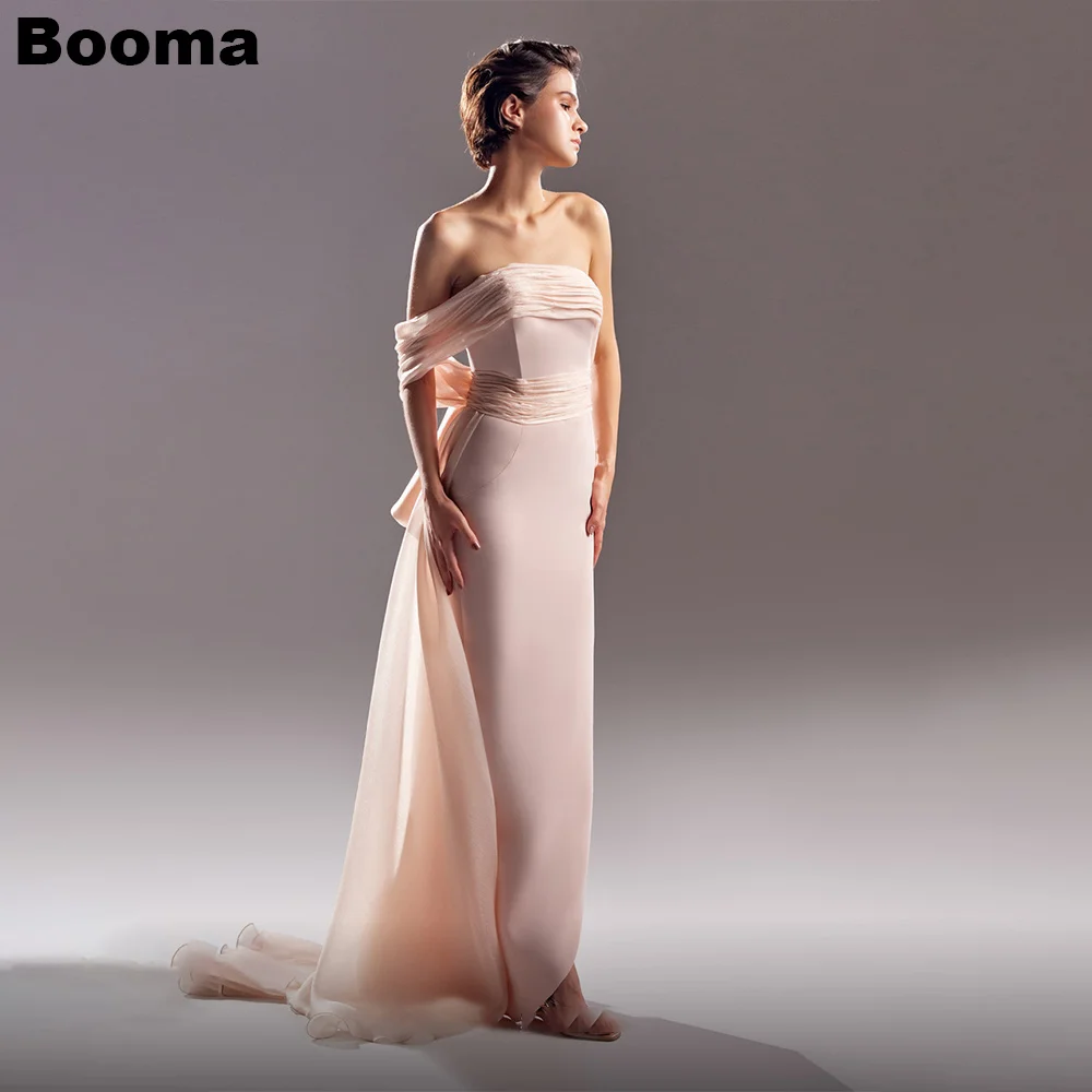 Booma Generous Mermaid Evening Dresses Strapless Pleats Formal Occasion Gowns for Women Long Party Prom Gowns With Train 2024