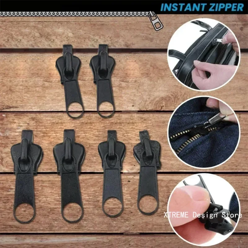 6Pcs New Instant Zipper Universal Instant Fix Zipper Repair Kit sostituzione Zip Slider denti Rescue nuovo Design per cucire fai da te