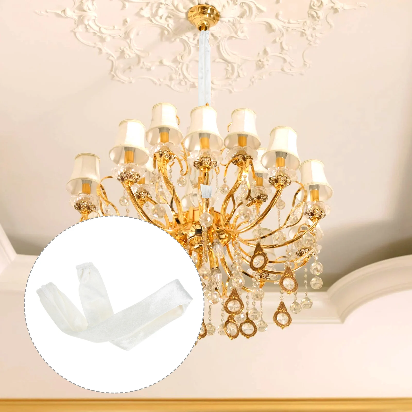 

120Cm Chain Cover For Lamp Hanging Light Detachable Cloth Sleeve Chandelier Chain Protector Rustproof Moisture Resistant Durable