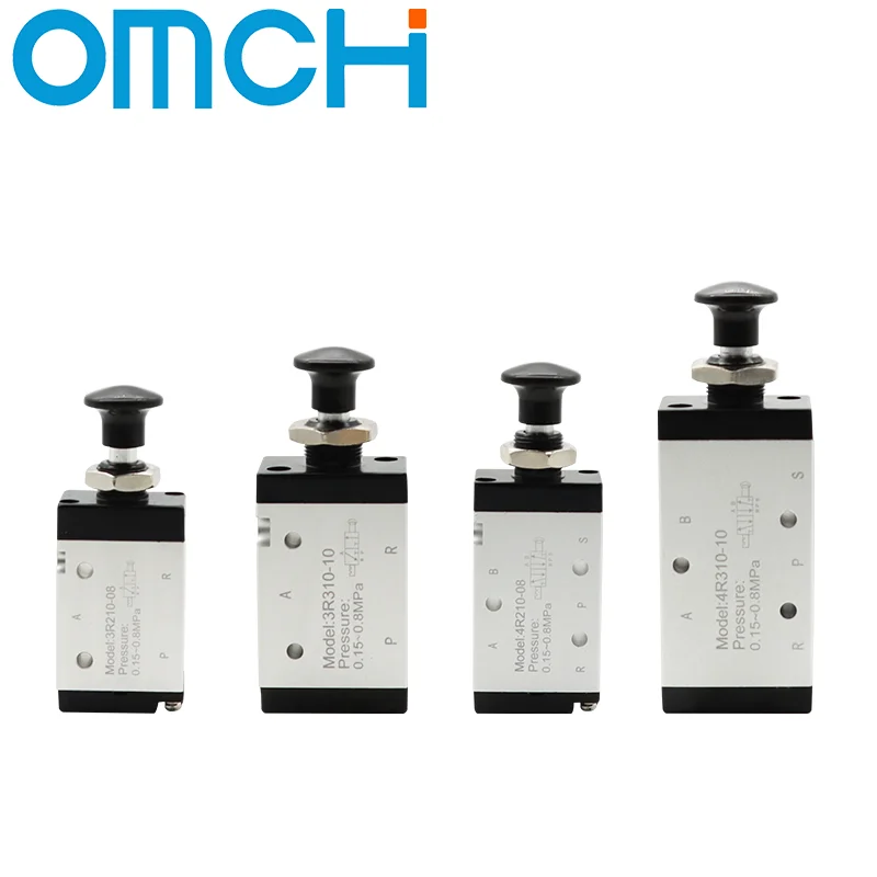 4R210-08 3R210-08 2 Way 3 Ports 5 Position Push and Pull Pneumatic Control Switch Reversing Manual Valve With Fittings 5