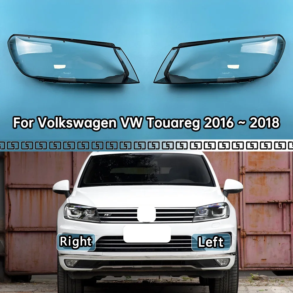 

For Volkswagen VW Touareg 2016 2017 2018 Headlamps Lens Glass Shell Masks Transparent Lampshade Shade Car Front Headlight Cover