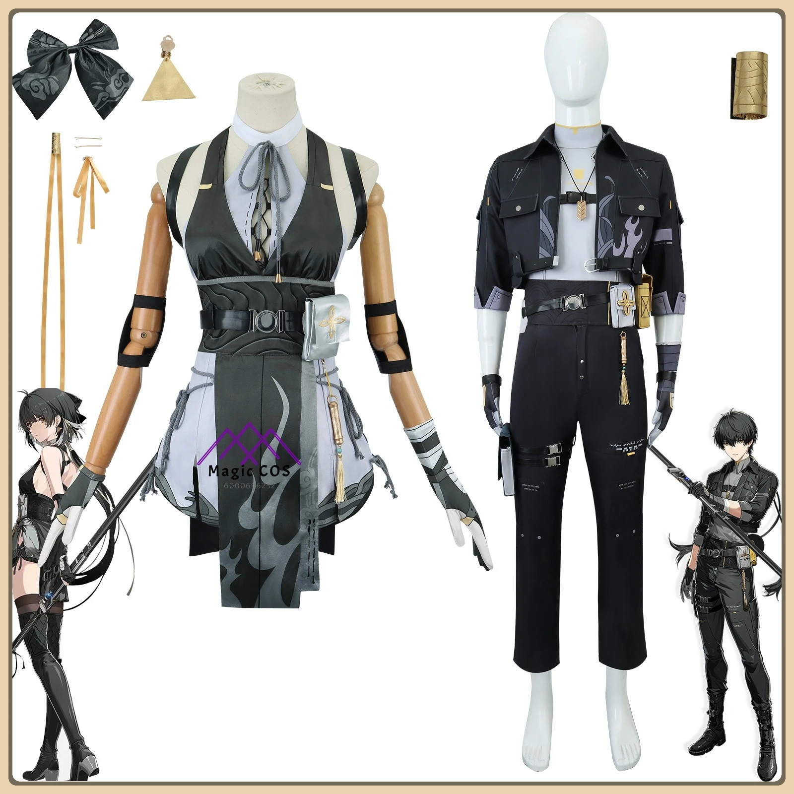 

Wuthering Waves Wanderer Cosplay Costume Women's Multi-Pocket Suit High Quality Full Set Anime Costume for Role Playing