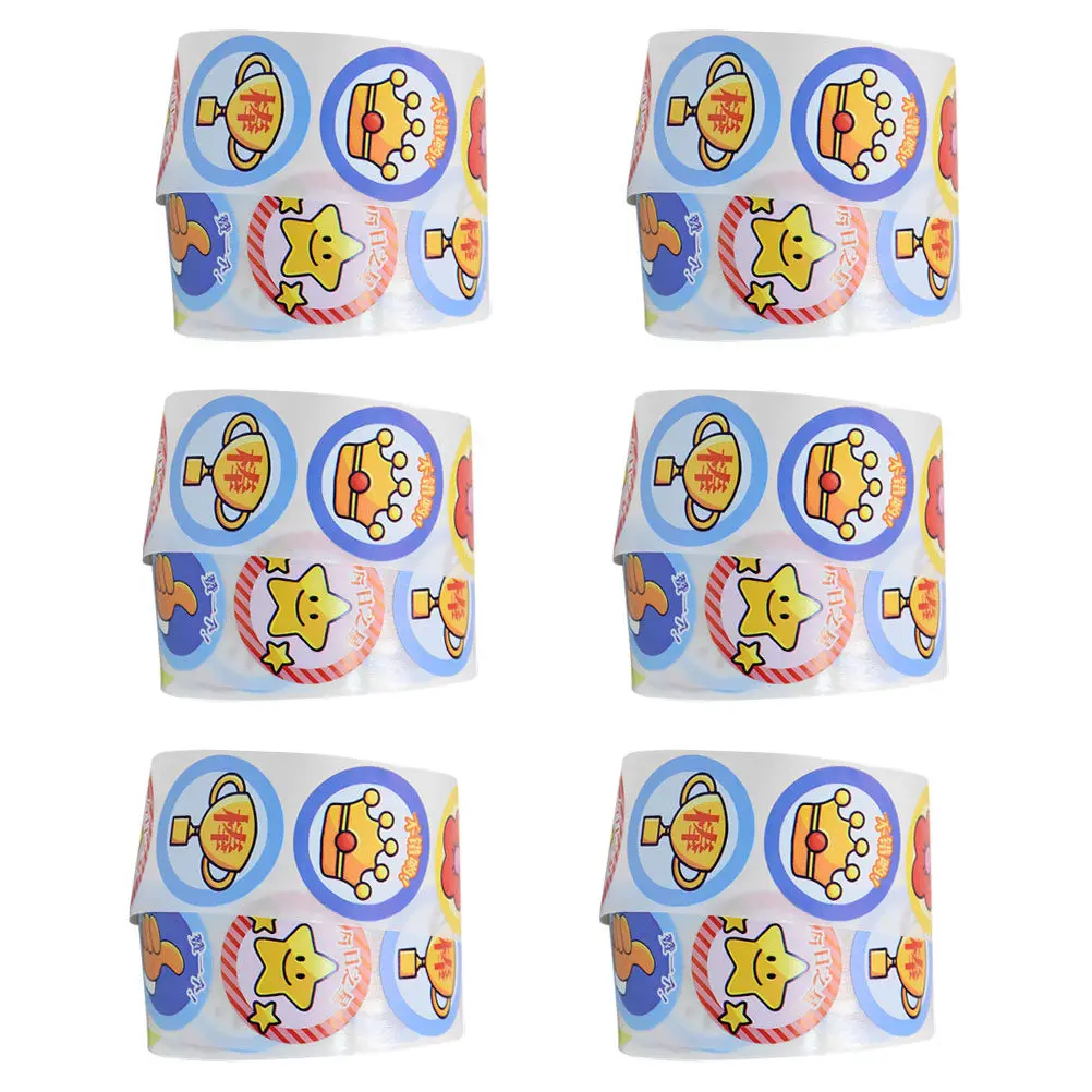 

6 Rolls Student Reward Stickers for Kids Encourage Learning Confidence Building Cute Cartoon Design Stickers for Notebooks